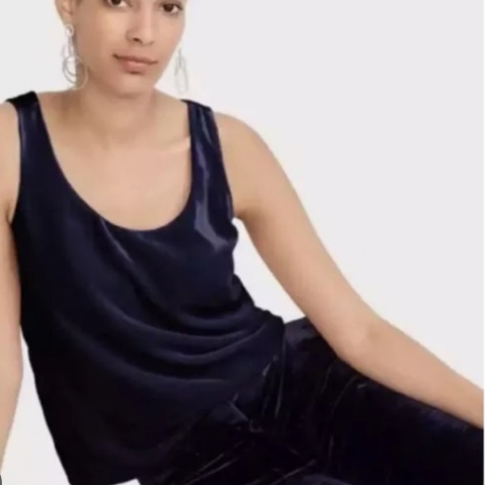 JCREW BLACK VELVET SPECIAL OCCASION BOXY LINED TANK TOP SIZE 4